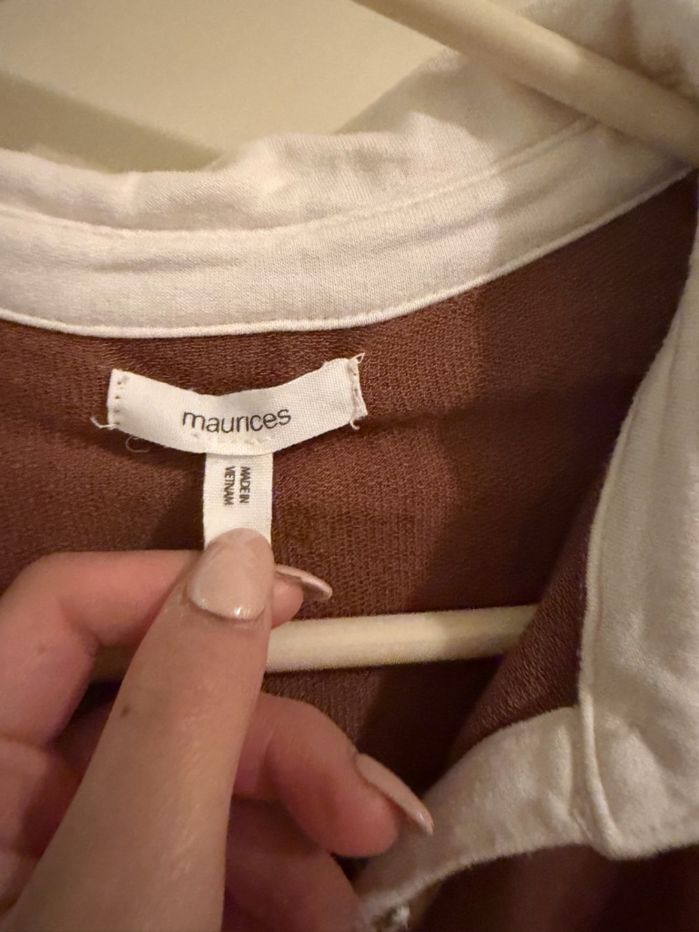 Maurices womens Colorblock Rugby Shirt - Brown White Gray - Picture 2 of 2